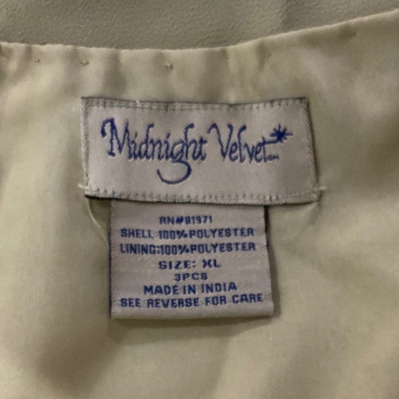 Midnight Velvet Sequin Y2K Gold Beaded Vintage 2 Piece Jacket Size XL - Picture 9 of 10